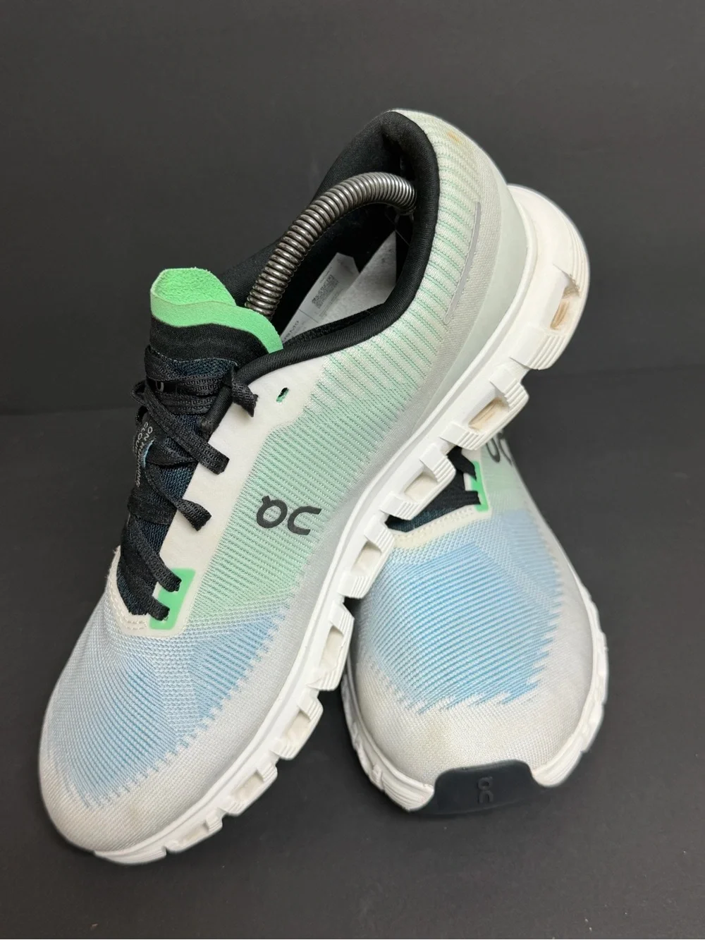 On Cloud 6 Push Horizon Honeydew White Blue Green 3MF10053001 Sneaker Men's SZ 9